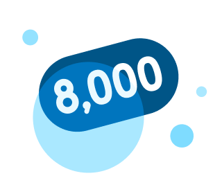 8 000 points Bleu